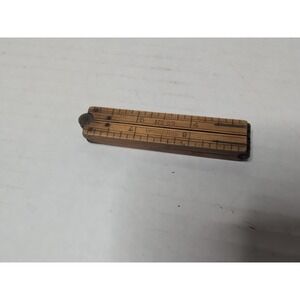 Brass & Wood  12" inch Upson Nut Co. fold out wooden ruler No. 69 Great Cond.